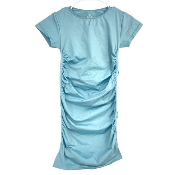 BLANQI EVERYDAY Maternity Cap‎ Sleeve Crew Neck Dress Sky Blue Small/Medium - Picture 2 of 5